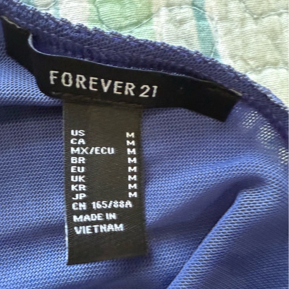 Forever 21 Blue and Purple Top and Skirt Set with Lattice Detail NWOT - Picture 2 of 5